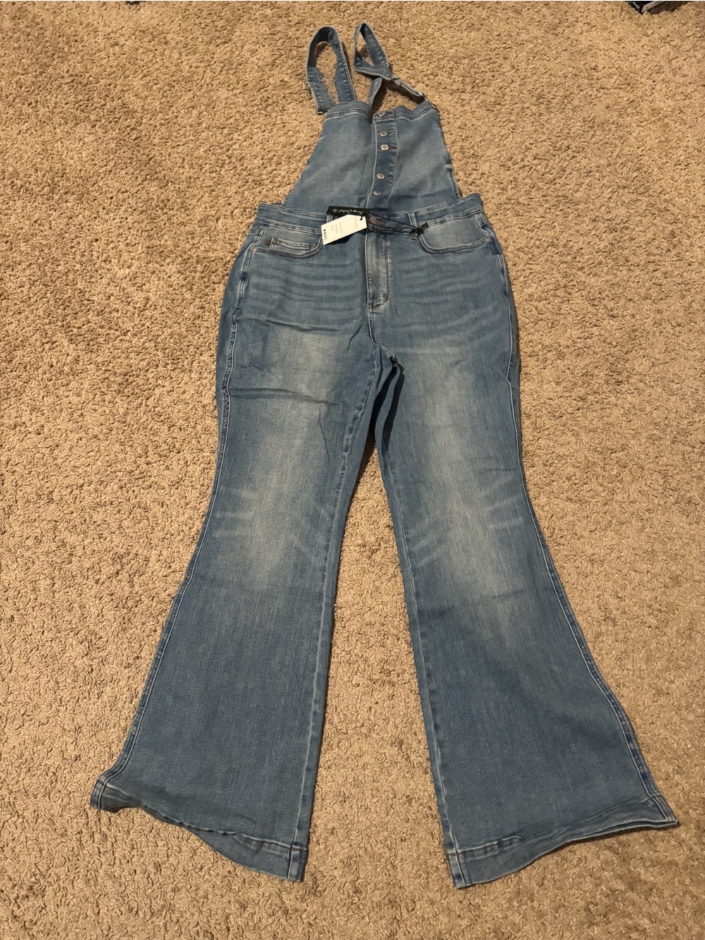 Judy Blue Light Wash Flare Overalls